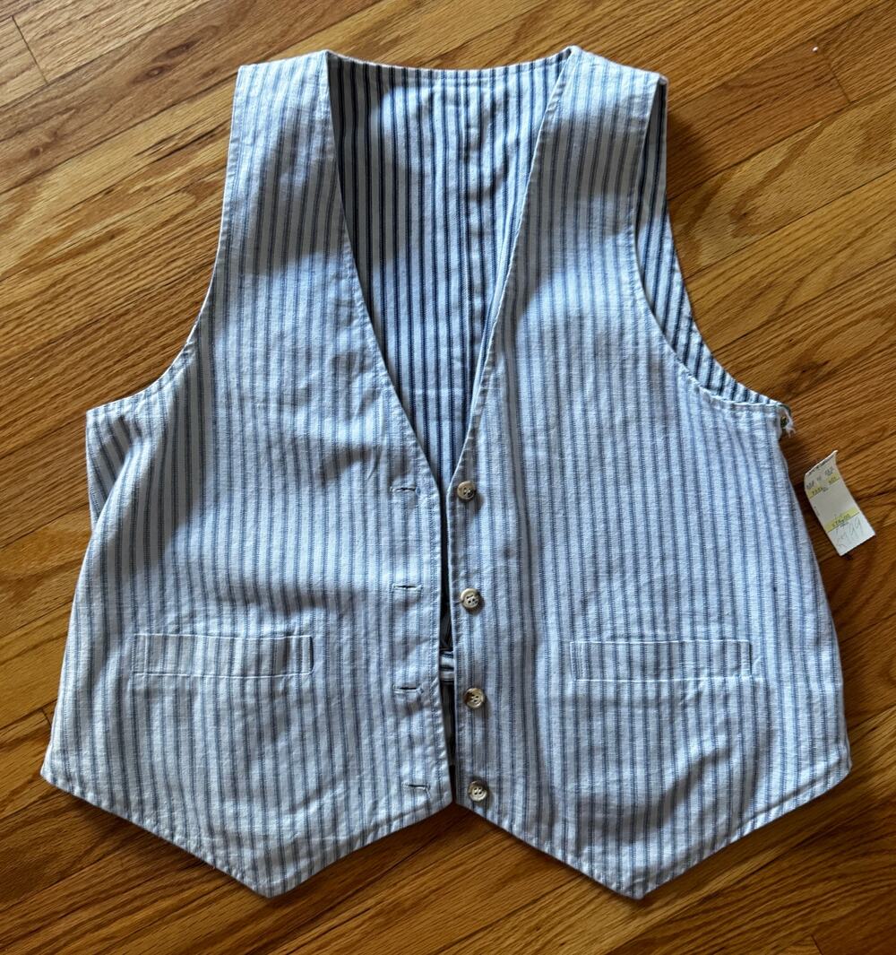Vintage Ralph Lauren Vest | Cotton | Reversable Cinch-back buckle | NWT